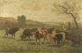 James DesvarreuxLarpenteur FrenchAmerican b 1847 Landscape with Cows