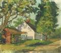 George Henry Leonard American b 1869 Lot of Two Landscape Views with Cottages One a DoubleSided Work