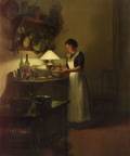 Marcel Rieder French b 1852 Kitchen Interior