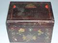 Chinese Export Lacquered Wood Tea Caddy