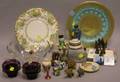 Approximately Twentythree Miscellaneous Small Decorative Items Three Plates a Heisey Bowl Etc