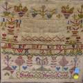 Framed 1863 Martha Marriot Wool Needlework Sampler