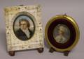 Two Miniature Framed Continental Portraits on Ivory and Celluloid