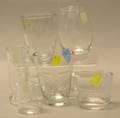 Six Small Scandinavian Colorless Floral Decorated Cut Crystal Vases