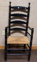 Black Painted Ladderback Armchair