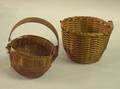 Miniature Woven Splint Melon Basket and TwoHandled Gathering Basket