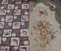 Floral Square Hooked Rug and a Floral and Scroll Hooked Rug