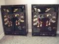 Pair of Chinese Black Lacquer TwoDoor Cabinets
