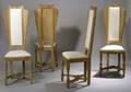 Set of Eight Art Deco Limed Oak Dining Chairs