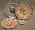 Four Assorted English Transfer Decorated Staffordshire Plates