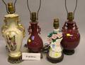 Fifteen Pieces of Assorted Art Pottery and Four Ceramic Table Lamps