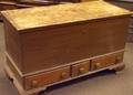 Chippendale Stained DovetailConstructed Blanket Chest over Three Short Drawers