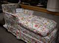 Floral Chintz Upholstered Chaise and a Pair of Floral Chintz Upholstered Mahogany Easy Chairs