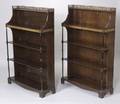 Pair of Charak Furniture Co Regencystyle Inlaid Mahogany Open Bookcases