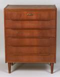 Danish Modern Teak Veneer SixDrawer Chest