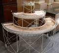 White Painted Wire Demilune Plant Stand