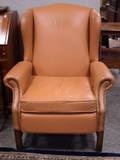 Georgianstyle Leather Upholstered Wing Chair Recliner