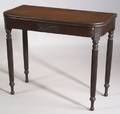 Classical Mahogany Carved Acanthus Leaf and Mahogany Veneer Card Table