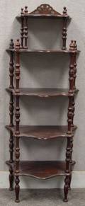 Victorianstyle Mahogany FiveTier Whatnot