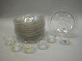 Set of Ten WheelCut Colorless Glass Bowls and Six Matching Small Cups