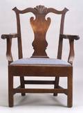 Chippendale Carved Walnut Armchair