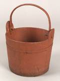 Red Painted Wooden Bucket