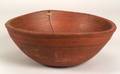 Turned Red Painted Wooden Bowl