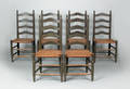 Set of six southeastern Pennsylvania ladderback dining chairs early 19th c