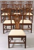 Set of Ten Chippendale Mahogany Side Chairs