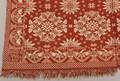 Red and White Woven Jacquard Coverlet