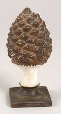 Brown Painted Chalkware Pinecone Finial