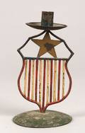 Painted Tin and Wire Civil War Era Candlestick