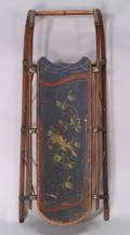 Paint Decorated Childs Wooden Sled