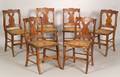 Set of Six Tiger and Birdseye Maple Side Chairs