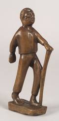 Carved Poplar Figure of a Black Man