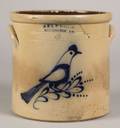 Cobalt Decorated SaltGlazed Stoneware Bird Crock
