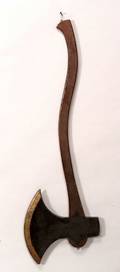 Carved and Painted Wooden Folk Art Axe