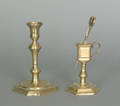 English Queen Anne brass snuffer and stand ca 1730