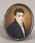 American School 19th Century Miniature Portrait of a Young Man