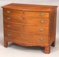 Federal Mahogany and Cherry Inlaid Bowfront Bureau
