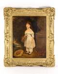 American School 19th C Portrait of Young Girl