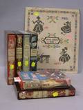 Six Assorted Childrens Books and a 1933 Little Women Needlework Sampler