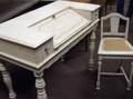 White Painted Victorian Spinet Writing Desk with Chair