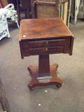 Empire Mahogany Veneer Dropleaf TwoDrawer Work Table