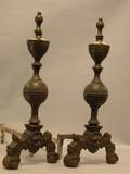 Pair of Georgianstyle Brass Plated Andirons