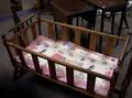 Late Victorian Maple Cradle on Stand