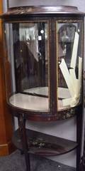 Victorian Painted Mahogany Demilune Vitrine