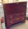 Red Stained Cherry Blanket Chest over Two Long Drawers