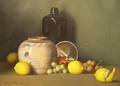 Henry H Baneke Oil on Canvas Still Life with Lemons