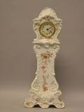 Miniature Floral Decorated China Tall Case Clock